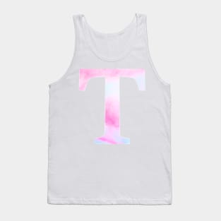 The Letter T Blue and Pink Design Tank Top